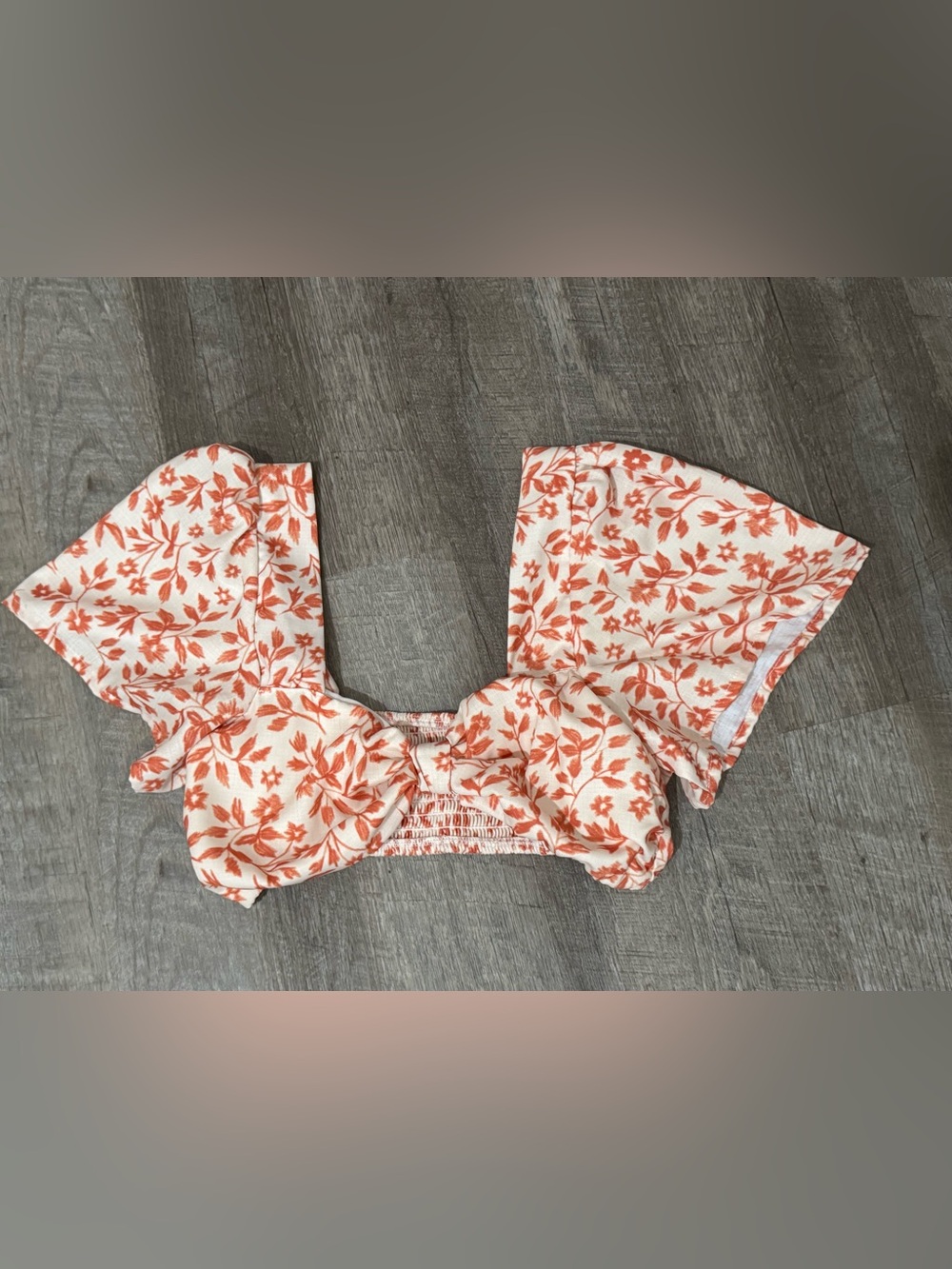 Smeralda Maria Silvia Floral Crop Top, Size S, White/Orange, NWT, MSRP: $64